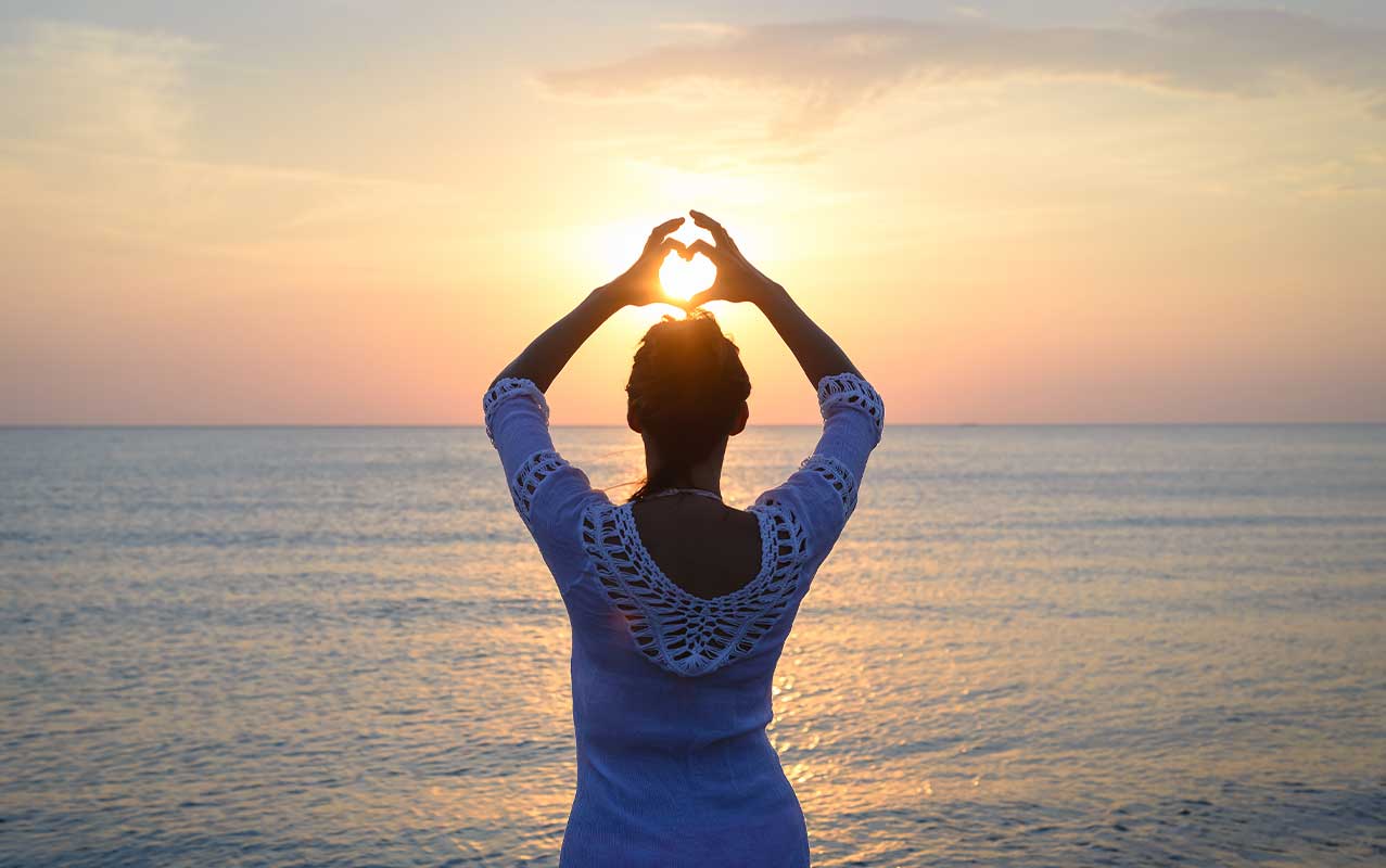 Woman in a mindful mood